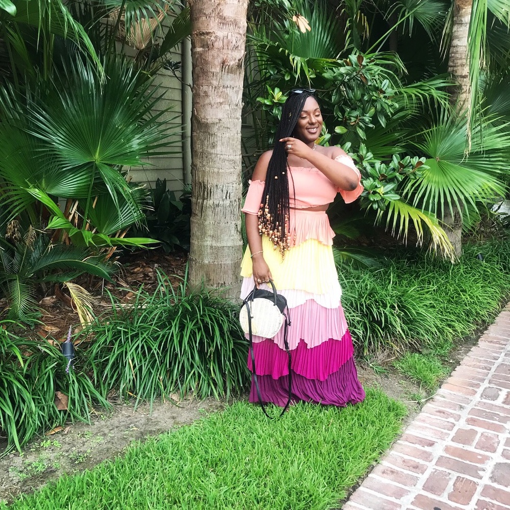 Tier Pleated Maxi Skirt Co-Ord Set
